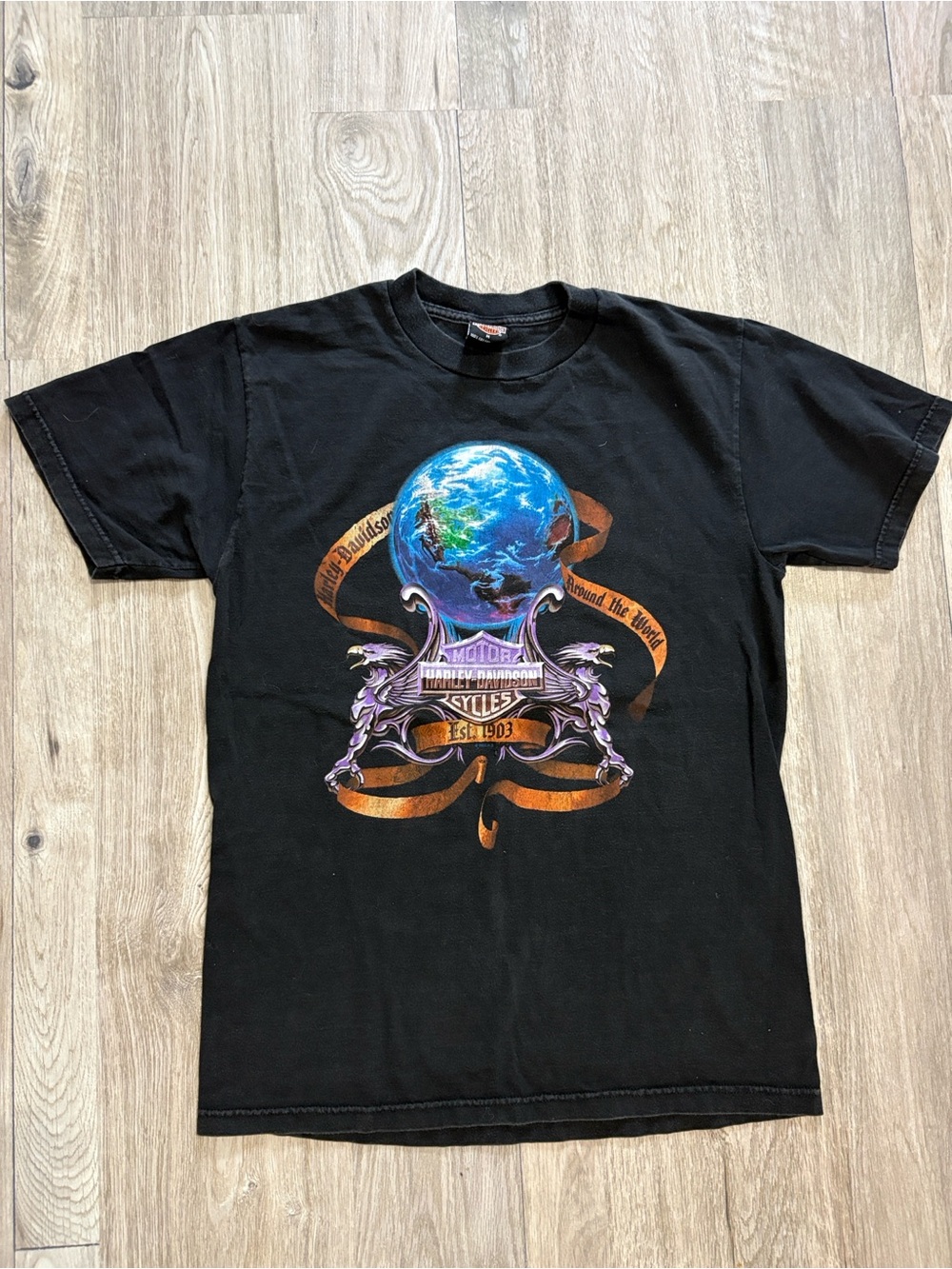 Vintage Harley-Davidson Around the world Cannes French Riviera t-shirt